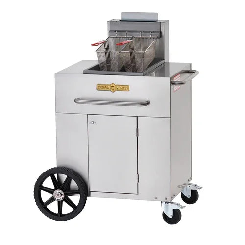 CROWN VERITY CV-PF-1NG Portable Outdoor Fryer with Natural Gas and 35-40 lbs Capacity