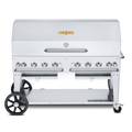 Crown Verity CV-MCB-60-1RDP-NG Mobile Outdoor Charbroiler, Natural gas, 58 in  x 21 in  grill area, 8 burners,
