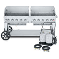 Crown Verity CV-MCC-72WGP Club Series Mobile Cart Grill with Tank Cart, LP gas, 70 in  x 21 in  grill area