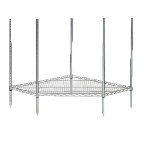 Tarrison TS-S51836C 5-Sided Shelf, wire, 36 in W x 18 in D, 1000 lb. load capacity per shelf, chrome