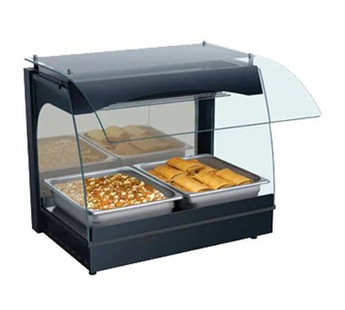 Hatco GRCMW-1 Glo-Ray Merchandising Warmer with Curved Design and Mirrored Glass