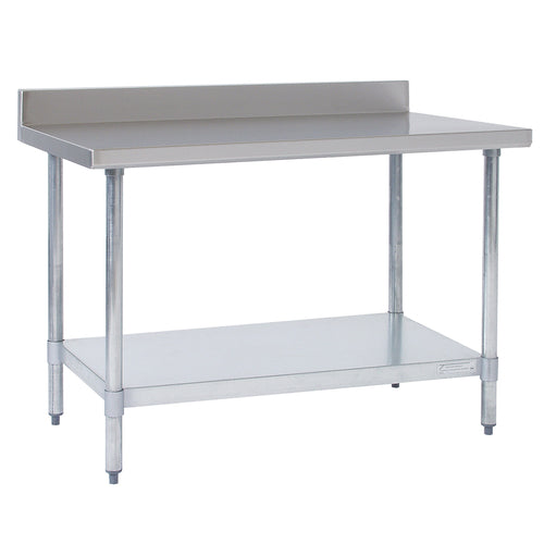 Tarrison TA-WT4BS2496 Work Table, 96 in W x 24 in D, 18 gauge stainless steel construction, 4 in H bac