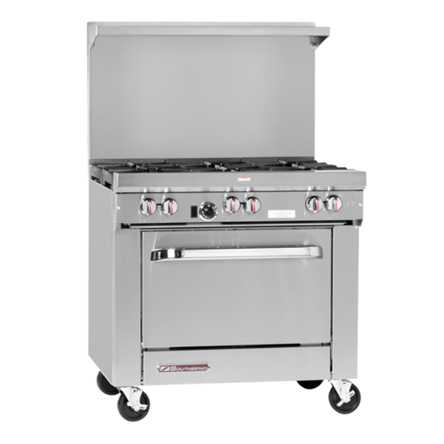Southbend S36D-1G S-Series Restaurant Range, gas, 36 in , (4) 28,000 BTU open burners, (1) 12 in