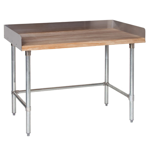 Tarrison TA-HT4B3072G-KIT Bakers Top Work Table, 72 in W x 30 in D, 1-3/4 in  thick hardwood top, 4 in H s