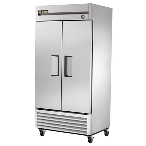 True T-35F-HC Freezer, reach-in, two-section, -10øF, stainless steel doors, (6) PVC coated adj