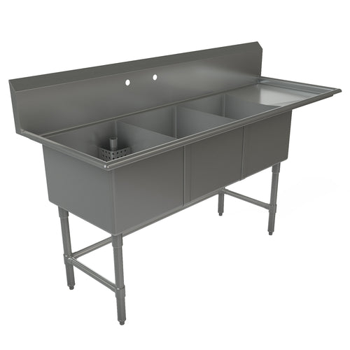 Tarrison TA-CDS318R-KIT | Sink 3-compartment 75in W x 27in D x 45in H