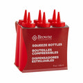 Browne 57800805 Squeeze Bottle, 8 oz., ketchup, no drip tip, polyethylene, red (set of 6) (cash