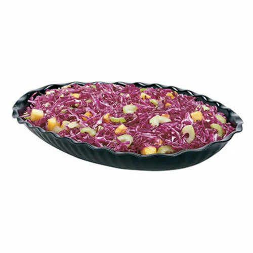 Cambro DP15110 | Deli Platter | 3.4 qt. Oval Scalloped Black