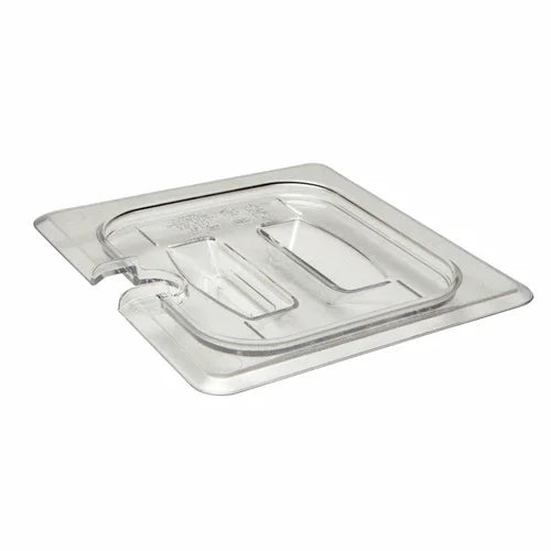 Cambro 60CWCHN135 | Camwear Food Pan Cover 1/6 Size Notched Handle Polycarbonate Clear