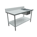 Omcan 44302 (44302) Work Table With Prep Sink, 72 in W x 24 in D, 18 gauge 430 stainless ste
