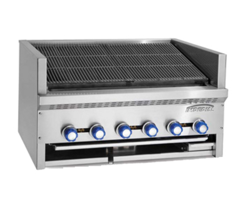 Imperial IAB-72 Steakhouse Charbroiler, gas, countertop, 72 in W, (12) radiant burners, (3) posi