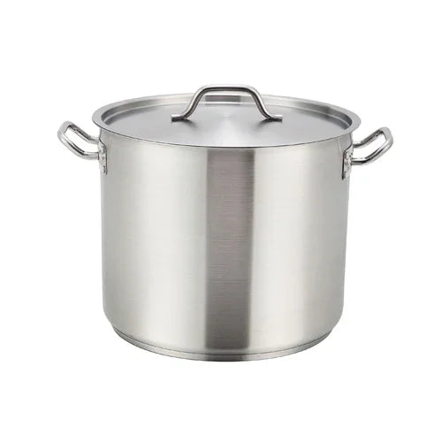 Winco SST-32 | Induction Stock Pot 32 qt. | with Cover and Welded Handles