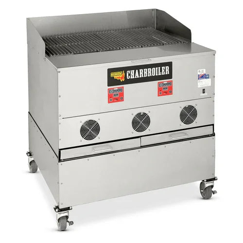 Cookshack CB036 Charbroiler, wood pellets, 38-1/2 in W, 720 sq. in. cooking area, (6) 1-1/2 in
