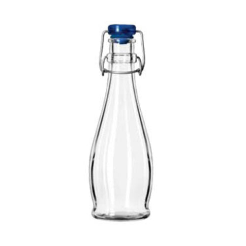 Libbey  13151017 Water Bottle, 12 oz., with wire bail lid, glass, imported from Italy (H 8-1/8 in