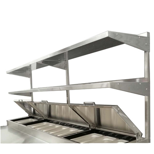 Atosa MROS-44P Overshelf, double, for pizza prep table, 44 in W x 14 in D x 47 in H, sound dead