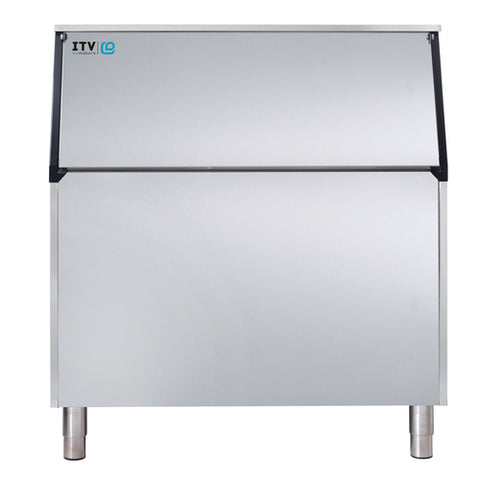 Itv Ice Makers S-750 Ice Storage Bin, 42 in  W, 742 lbs. storage capacity, slope front bin, 304 stain