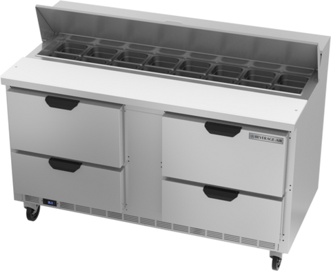 Beverage Air SPED60HC-16-4 Sandwich Top Refrigerated Counter, two-section, 60 in W, 16.02 cu. ft. capacity,