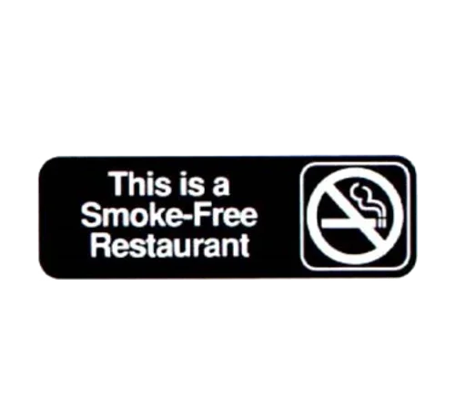 Vollrath 4524 | Smoke-Free Restaurant Sign | 3" x 9" | Made in USA