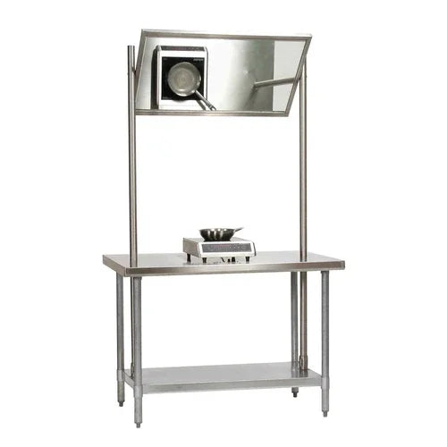 Tarrison TF-DT72-KIT | Demo Table | Stainless Steel Top Overhead Mirror Galvanized Legs NSF