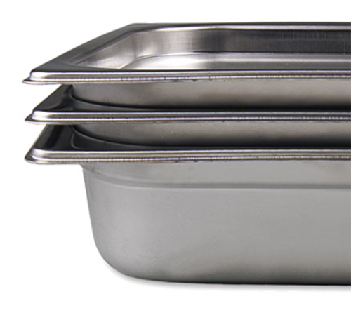 Browne 22134 Steam Table Pan, 1/3 size, 4.5 qt., 12-3/4 in L x 6-7/8 in W x 4 in  deep, solid