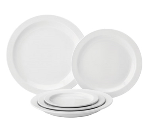 Pure White  PWE13017 Plate, 6-1/2 in  dia. (16 cm), round, narrow rim, microwave & dishwasher safe, P