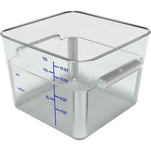 Carlisle 1195407 | Squares Food Storage Container 12 qt | Clear Polycarbonate