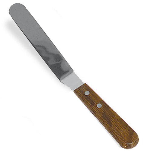 Browne 573806 Spatula, 6 in  x 1 in  OAL, offset, 18/8 tempered stainless steel blade, wood ha
