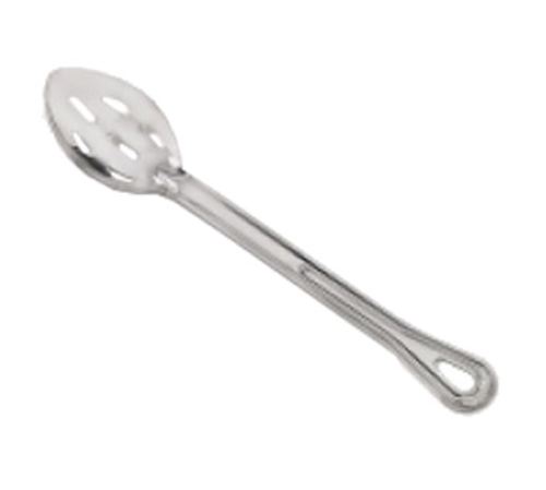 Browne 572113 Conventional Serving Spoon, 11 in L, slotted, grooved handle, full-length reinfo