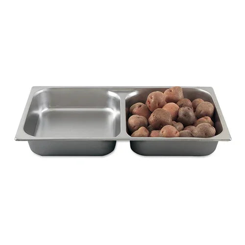 Browne 578002 Steam Table Pan, full size, divided, 7 qt. (3-1/2 on each side), 20-4/5 in L x 1