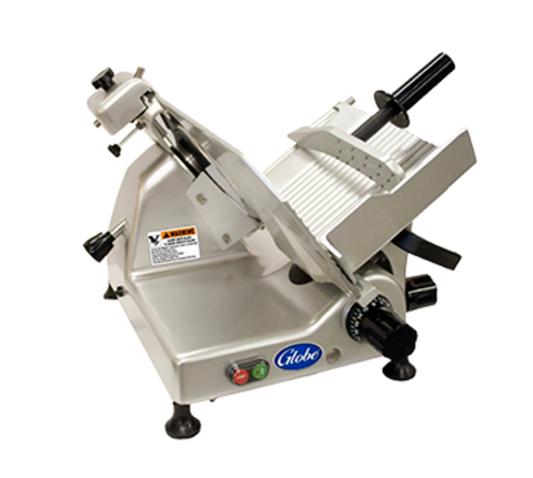 Globe  G10 Food Slicer, manual, 10 in  diameter knife, extended chute and end weight accomm
