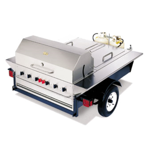 Crown Verity CV-TG-1 Towable Grill, 69 in  x 124 in  x 52 in  trailer, includes BI-48 grill & RD-48 r