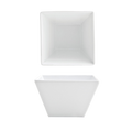 Front Of The House DBO085WHP22 Kyoto Bowl, 16 oz., 5 in  x 5 in  x 3 in , tall, square, linear design, porcelai