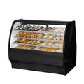 True TGM-DC-59-SC/SC-W-W Glass Merchandiser, dry, non-refrigerated, 59-1/4 in W, with fixed curved glass
