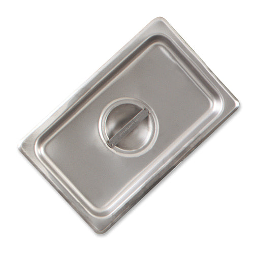 Browne 575598 Steam Table Pan Cover, 1/9 size, 6-3/10 in L x 4-2/5 in W, solid, flat, handled,