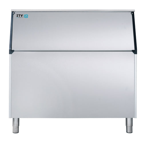 Itv Ice Makers S-900 Ice Storage Bin, 48 in  W, 858 lbs. storage capacity, slope front bin, 304 stain