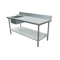 Omcan 43241 (43241) Work Table With Prep Sink, 60 in W x 30 in D, 18 gauge 430 stainless ste