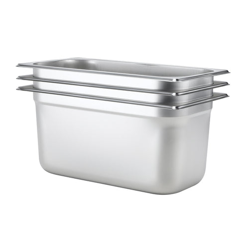Browne 98142 Steam Table Pan, 1/4 size, 2.2 qt., 10-3/8 in L x 6-3/8 in W x 2-1/2 in  deep, s