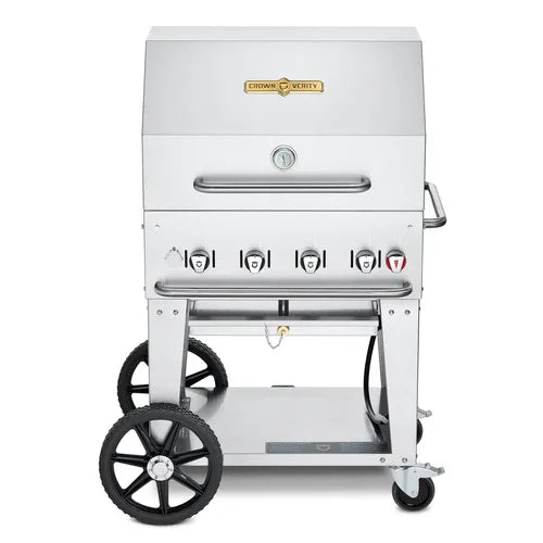 CROWN VERITY CV-MCB-30RDP Mobile Outdoor Charbroiler with 4 Burners and LP Gas