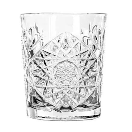 Libbey 5632 Double Old Fashion Glass, 12 oz., stemless, glass, clear, Hobstar (H 4-1/8 in  T