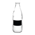 Tableware Solutions R90111-BLA Bottle, 34 oz. (1 L), with lid, blackboard design, glass, clear, Creative Table