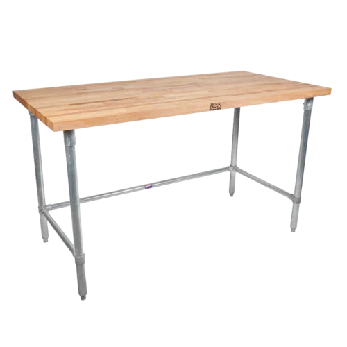 John Boos JNB08 Work Table with Wood Top and Specific Dimensions