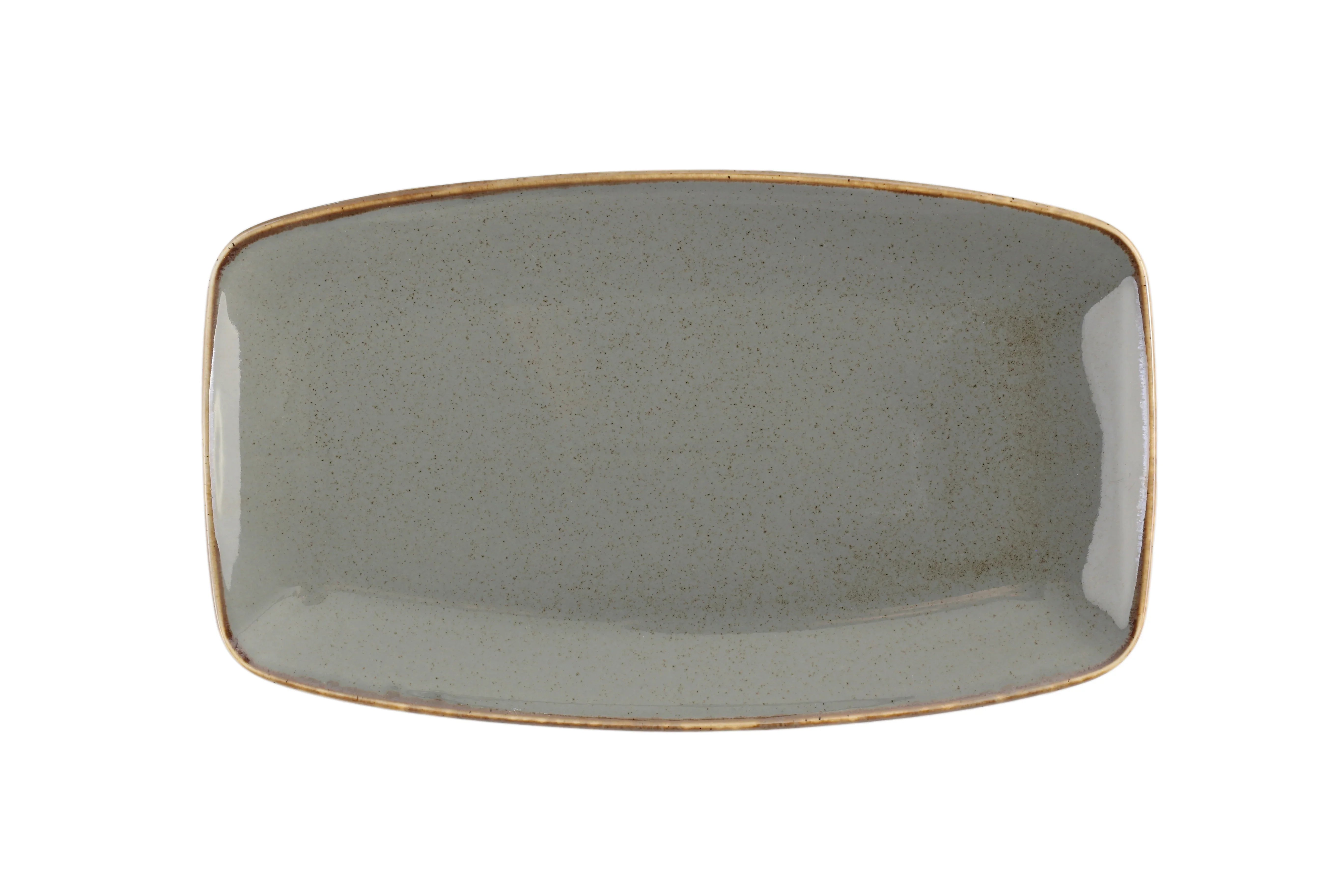 Porland 04ALM002444 Dark Grey Oval Plate 32cm Ceramic 9-1/2 in x 12-1/8 in