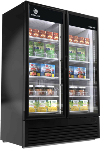 Beverage Air MTF53-1B Marketeer Series Freezer Merchandiser, reach-in, two-section, (2) triple pane hi