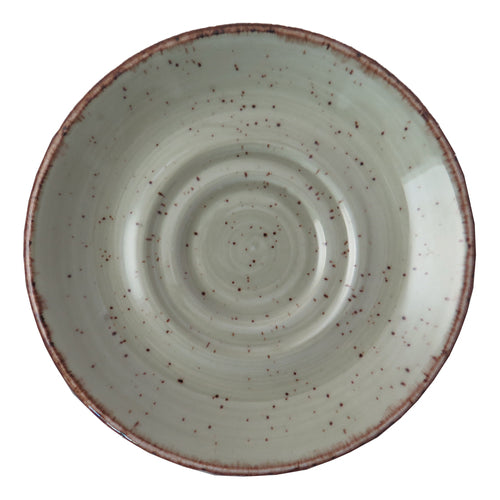 Continental 51RUS010-02 Saucer, 6-1/2 in  dia., double-well, round, Rustics by Continental, light green