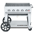 Crown Verity CV-MCB-36 Mobile Outdoor Charbroiler, LP gas, 34 in  x21 in  grill area, 5 burners, 304 st