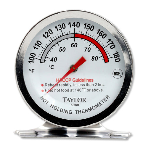 Taylor 5980N Professional Series Hot Holding Thermometer, 2 in  dial with stainless steel cas