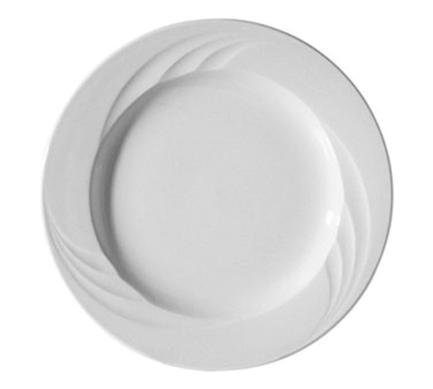 Continental 21CCEVE001 Plate, 10 in  dia., round, wide rim, scratch resistant, oven & microwave safe, d