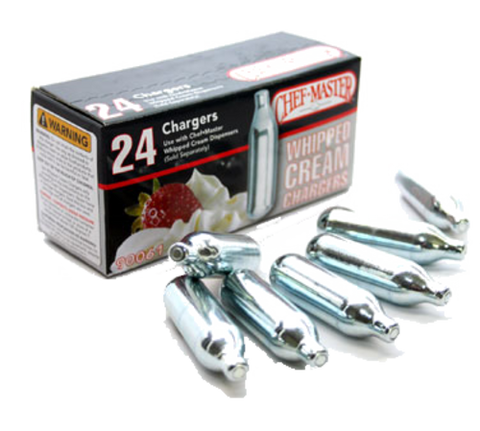 Chef Master 90061 Chef-Master N2O Whipped Cream Chargers (24 chargers per box) (must be purchased