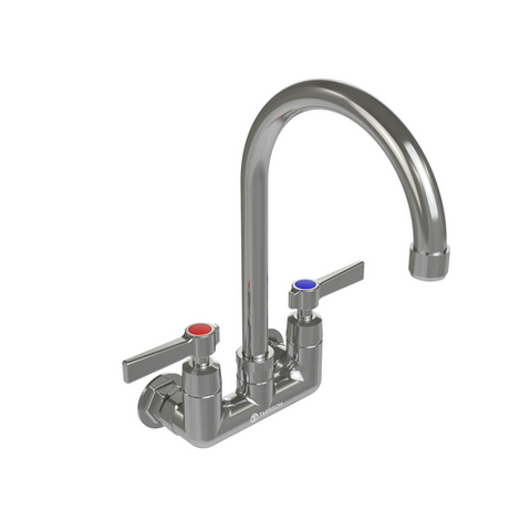 Tarrison TP-PF4WL8GH-KIT Faucet, splash-mounted, 8-1/2 in  gooseneck spout, 4 in  centers, color coded le