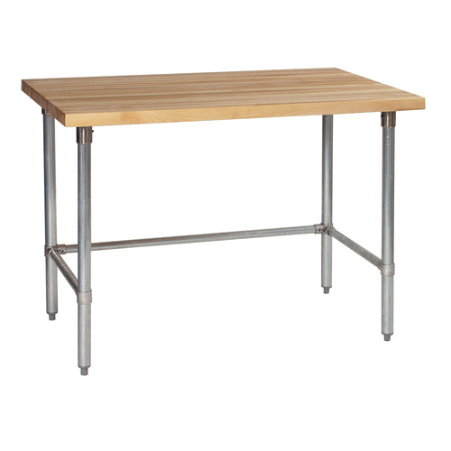 Tarrison TA-HTB3096G-KIT Butcher Block Top Work Table, 96 in W x 30 in D, 1-3/4 in  thick hardwood top, o